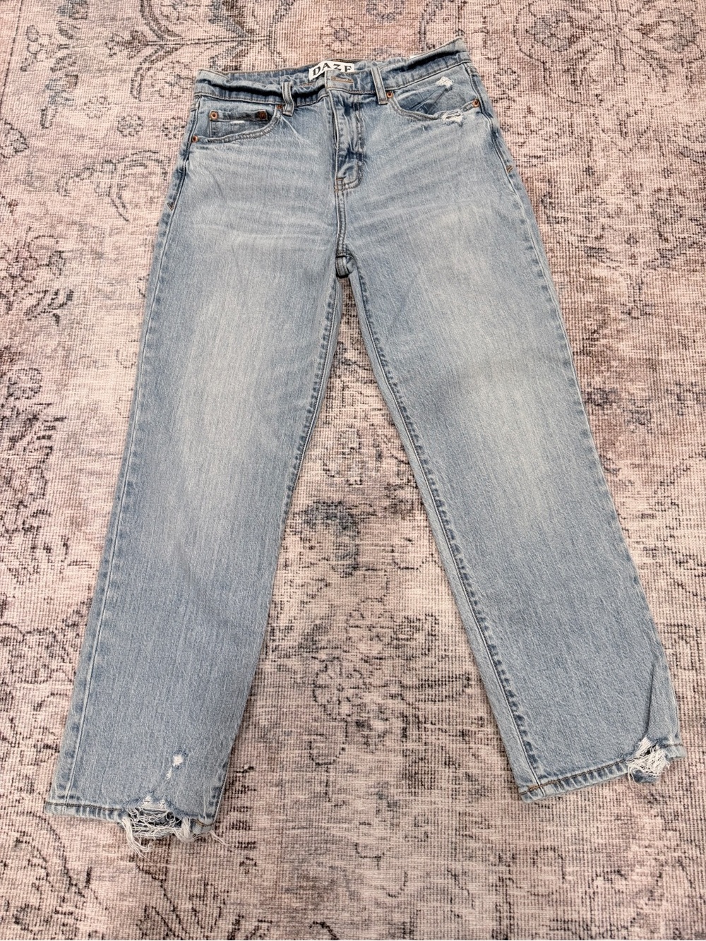 Daze Light Blue Boyfriend Jeans — Relaxed Straight Fit
